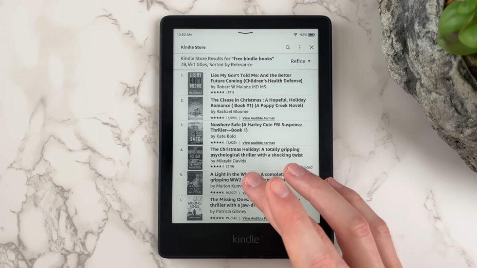 Kindle store open on an eBook